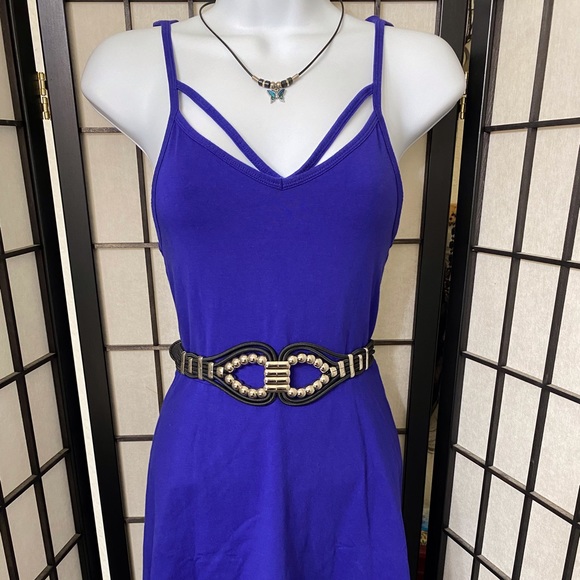 EUC Purplish/Blue Short & Strappy Skater Dress - Picture 2 of 5